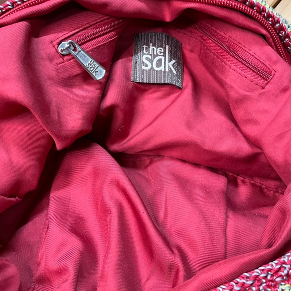 THE SAK Cambria Crochet Colourful Stripe Tote Shoulder Bag 10” Strap Drop - Picture 9 of 12